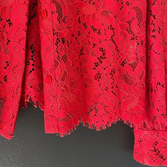L’agance Red Lace Shirt (Jenica Blouse) - Picture 3 of 5